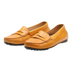 TODS Loafer Shoes Orange Leather Womens UK 4.5