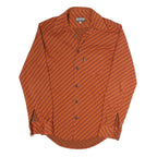 JDC Mens Orange Check Cotton Blend Shirt M Long Sleeve Button Front
