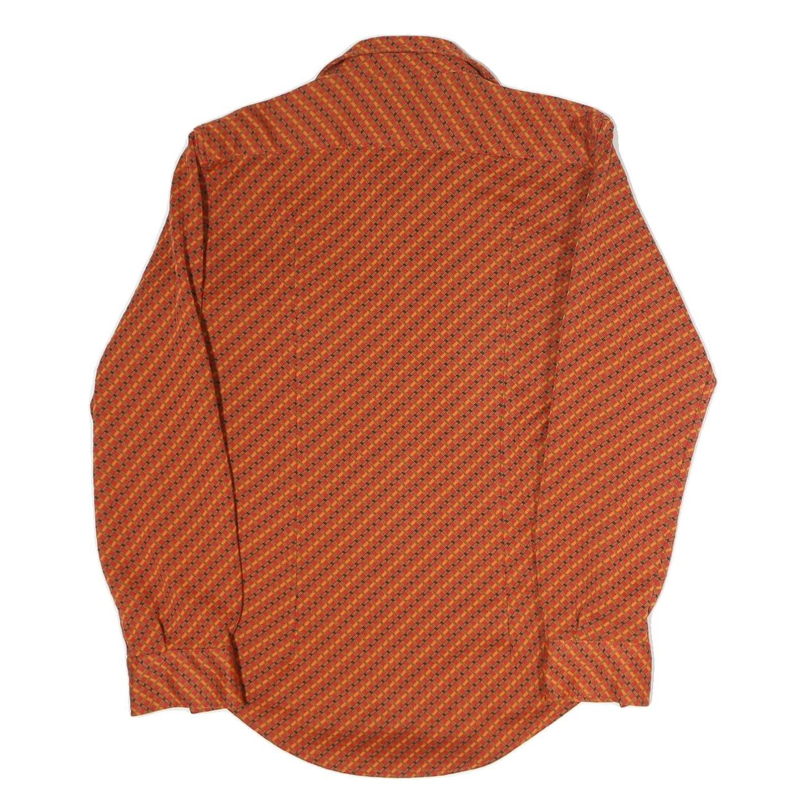 JDC Mens Orange Check Cotton Blend Shirt M Long Sleeve Button Front