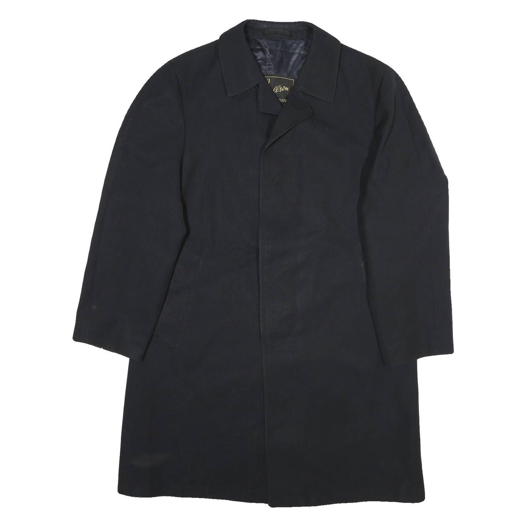 STRELLSON Mens Black Classic Cotton Blend Jacket XL Button Fastening Plain