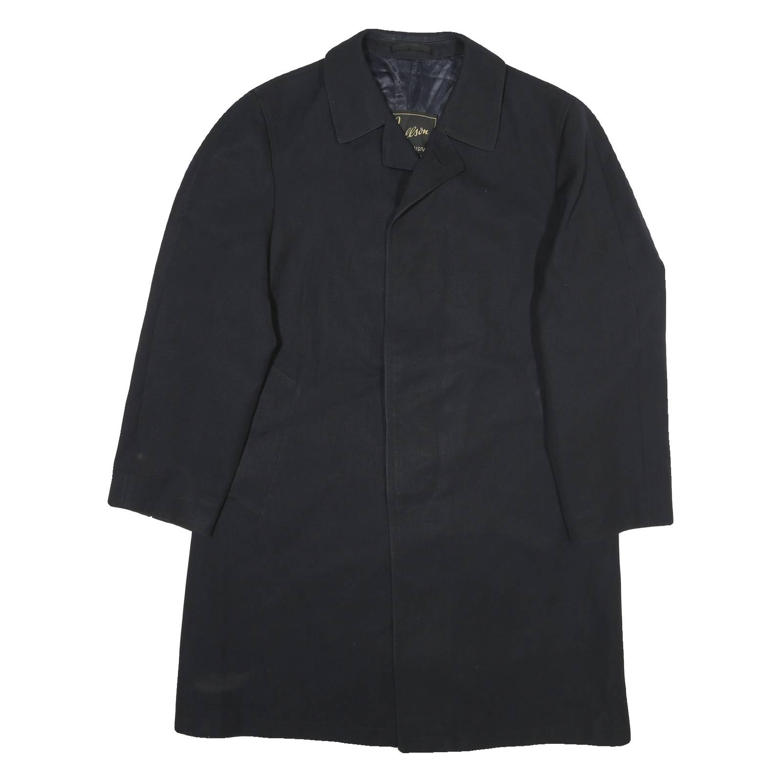 STRELLSON Mens Black Classic Cotton Blend Jacket XL Button Fastening Plain