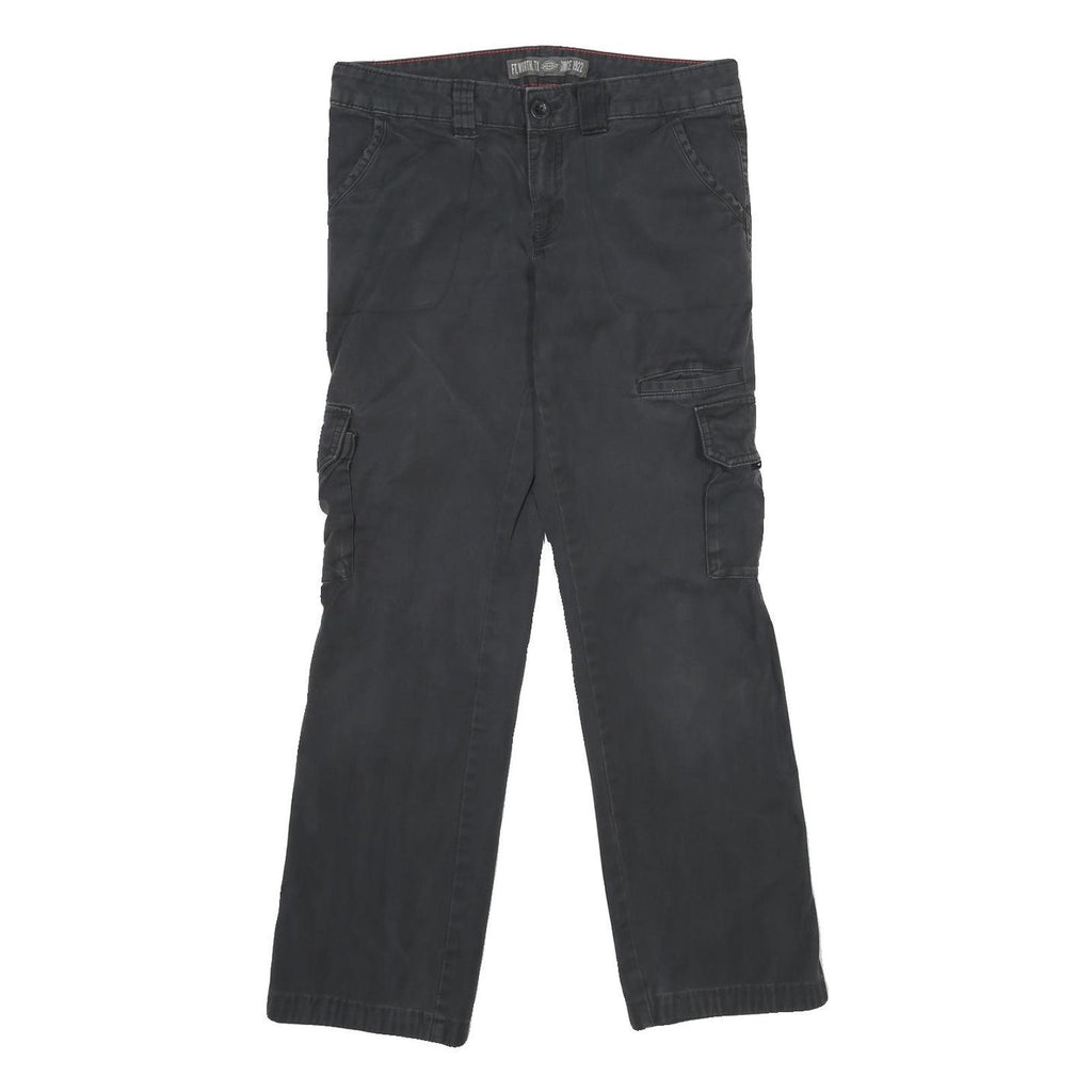 DICKIES Womens Relaxed Black Cargo Trousers Size W30 L30 Casual Workwear Zip
