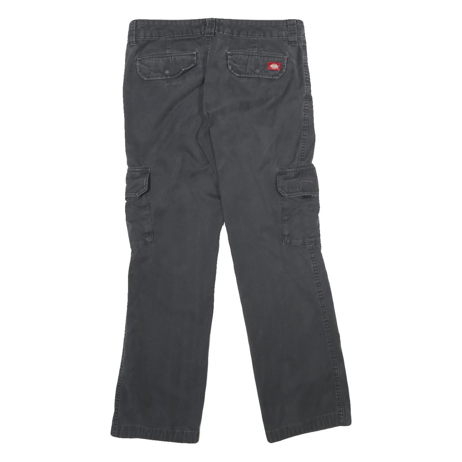 DICKIES Womens Relaxed Black Cargo Trousers Size W30 L30 Casual Workwear Zip