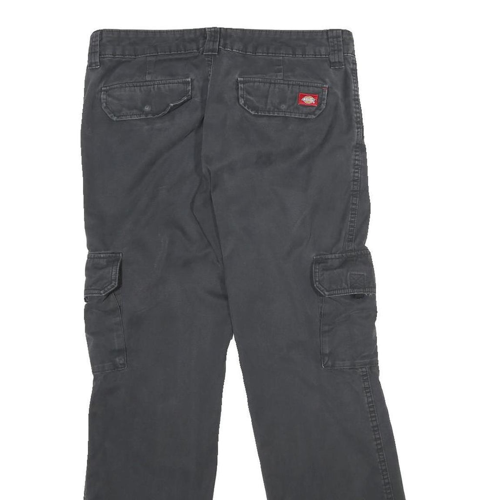 DICKIES Womens Relaxed Black Cargo Trousers Size W30 L30 Casual Workwear Zip