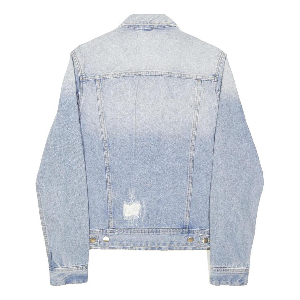 GUESS Mens Blue Denim Distressed Button Jacket XS Cotton Plain Casual USA