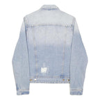 GUESS Mens Blue Denim Distressed Button Jacket XS Cotton Plain Casual USA