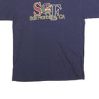 HARD ROCK CAFE Mens Blue San Francisco Cotton Blend T-Shirt L Short Sleeve Crew