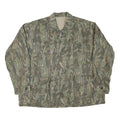 Mens Green Camouflage Button Jacket XL Cotton Blend Casual Outdoor Style