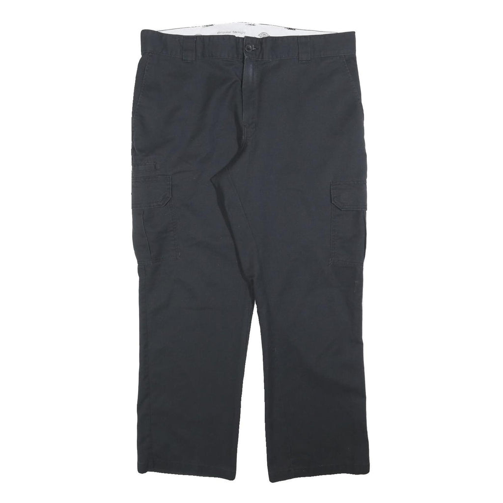 DICKIES Mens Cotton Blend Black Regular Straight Trousers W38 L30 Workwear