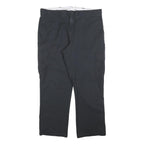 DICKIES Mens Cotton Blend Black Regular Straight Trousers W38 L30 Workwear