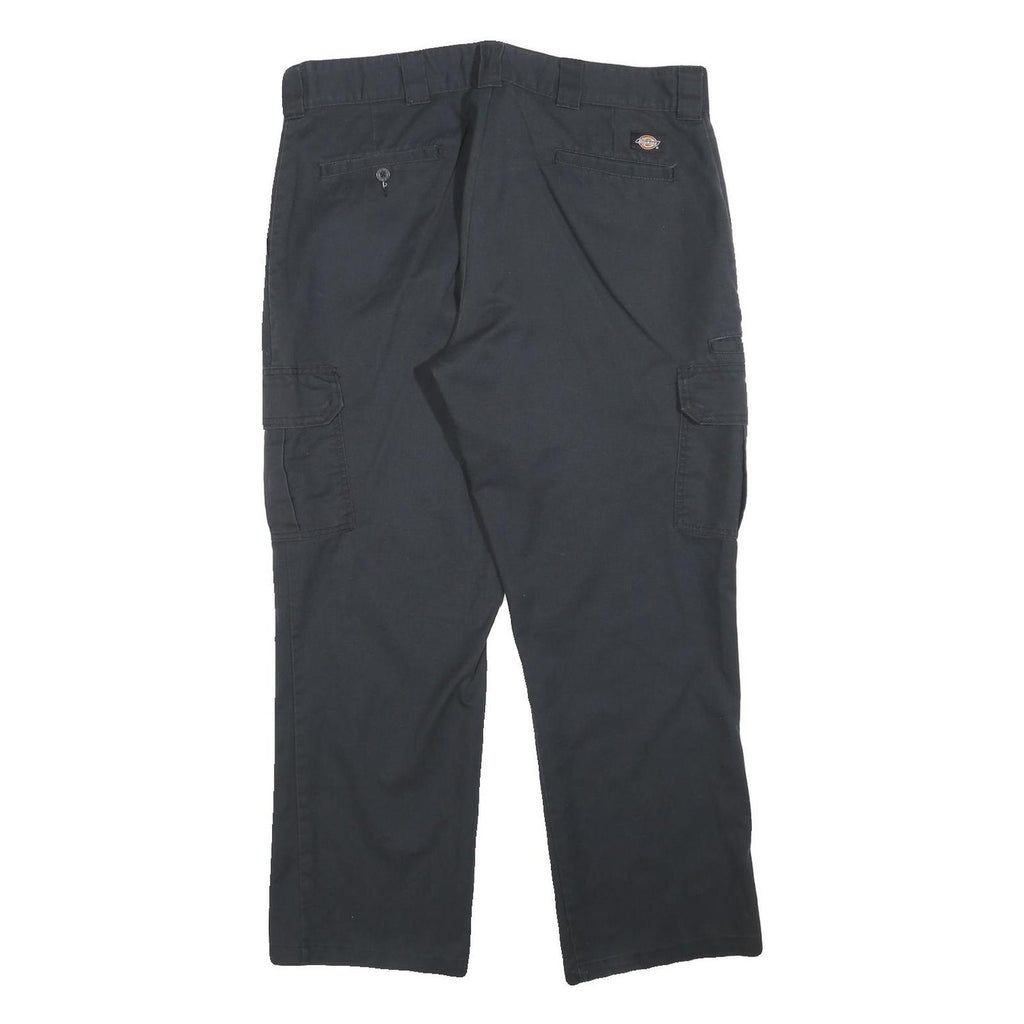 DICKIES Mens Cotton Blend Black Regular Straight Trousers W38 L30 Workwear