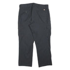 DICKIES Mens Cotton Blend Black Regular Straight Trousers W38 L30 Workwear