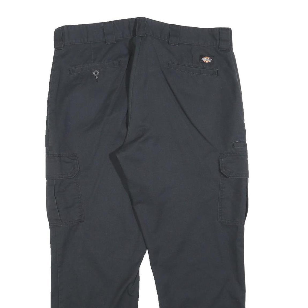 DICKIES Mens Cotton Blend Black Regular Straight Trousers W38 L30 Workwear