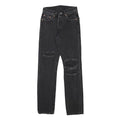 LEVI'S 501 Womens Jeans Black Regular Straight Denim Medium W24 L30 Classic