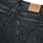 LEVI'S 501 Womens Jeans Black Regular Straight Denim Medium W24 L30 Classic