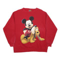 MICKEY UNLIMITED Womens Red Sweatshirt Crew Neck S Cotton Blend Pullover