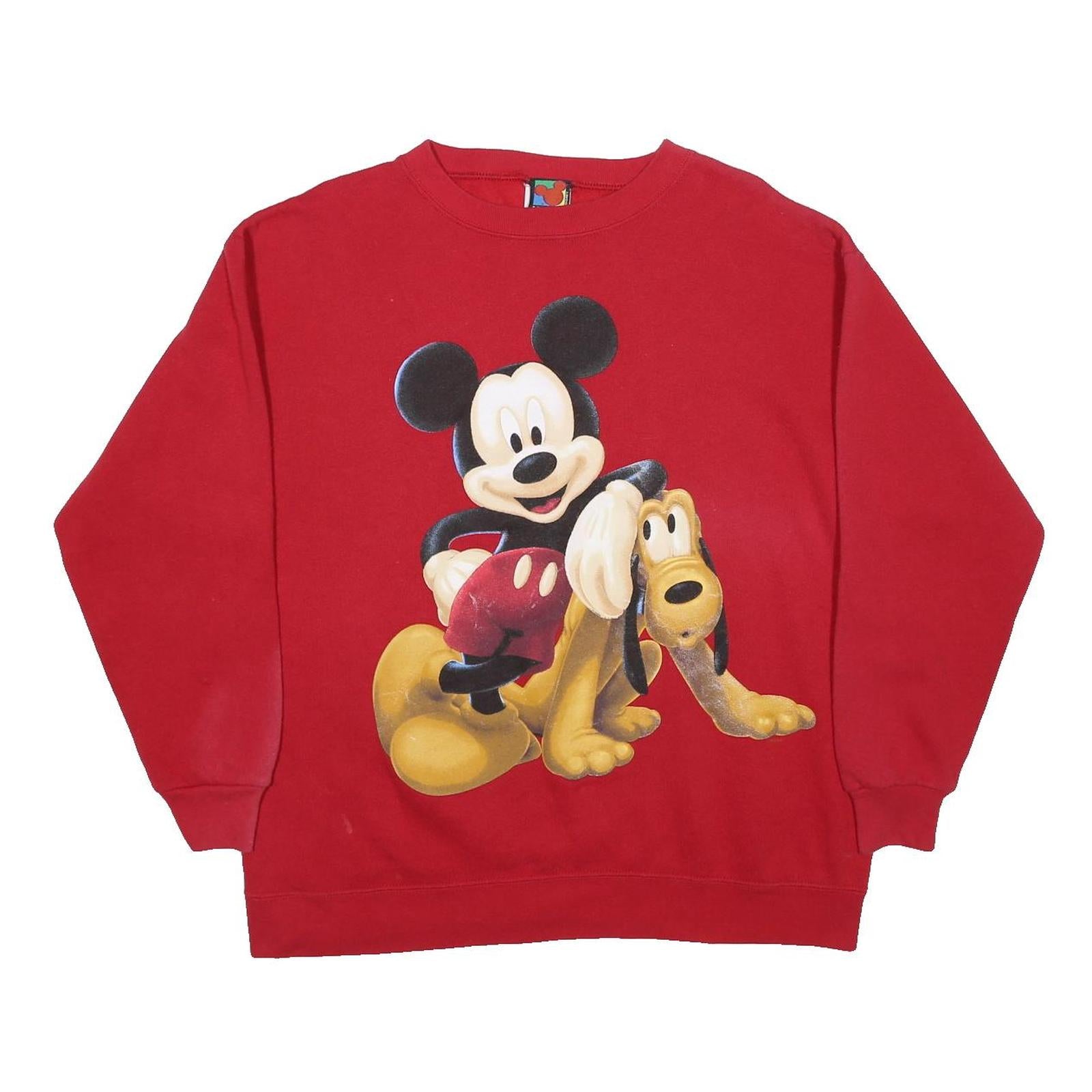 MICKEY UNLIMITED Womens Red Sweatshirt Crew Neck S Cotton Blend Pullover