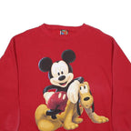 MICKEY UNLIMITED Womens Red Sweatshirt Crew Neck S Cotton Blend Pullover