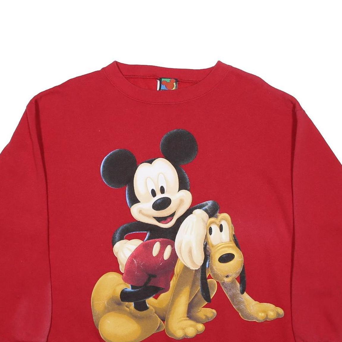 MICKEY UNLIMITED Womens Red Sweatshirt Crew Neck S Cotton Blend Pullover