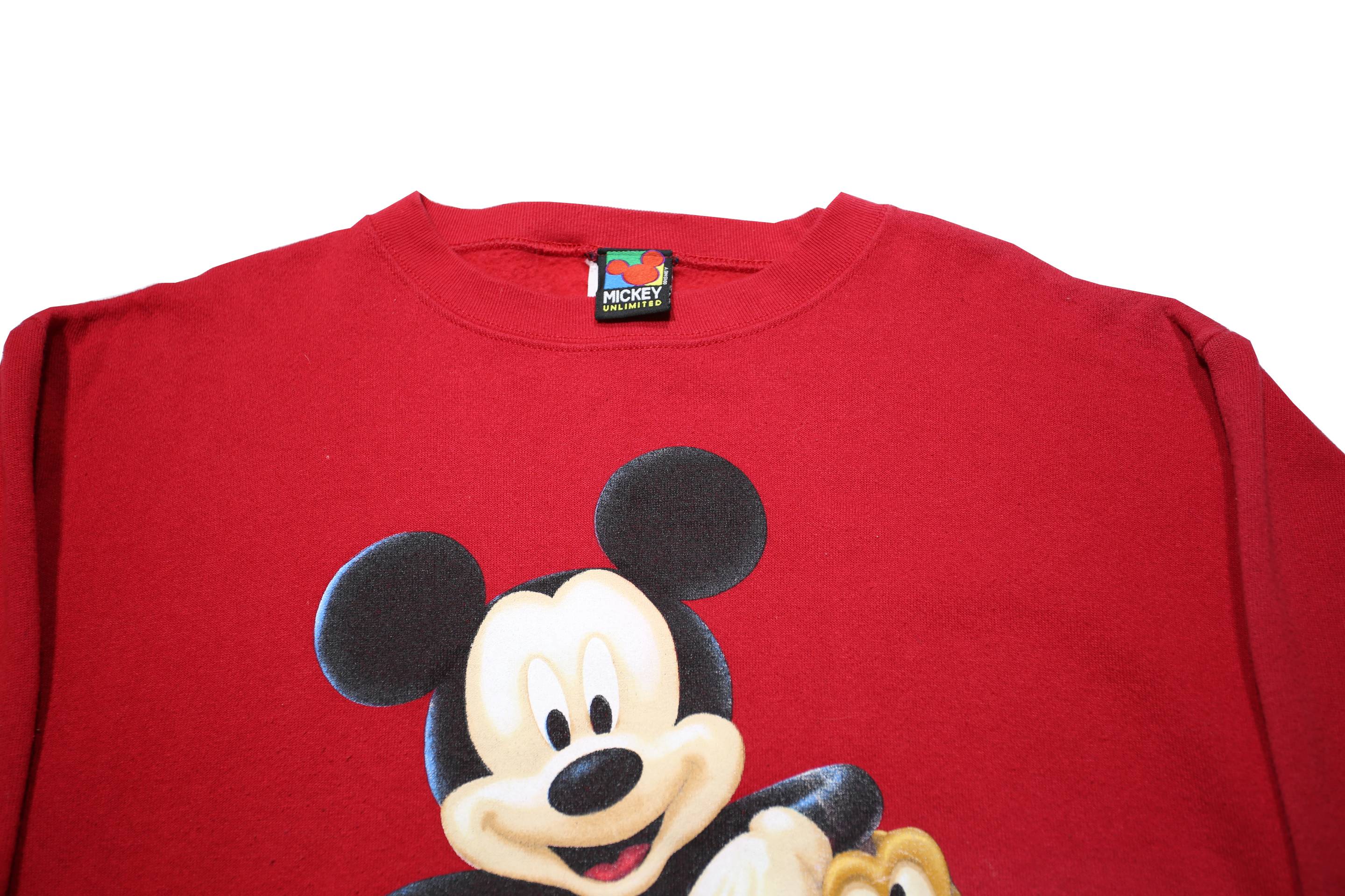 MICKEY UNLIMITED Womens Red Sweatshirt Crew Neck S Cotton Blend Pullover