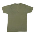 Mens Green V-Neck Plain Cotton Blend T-Shirt S Short Sleeve Casual