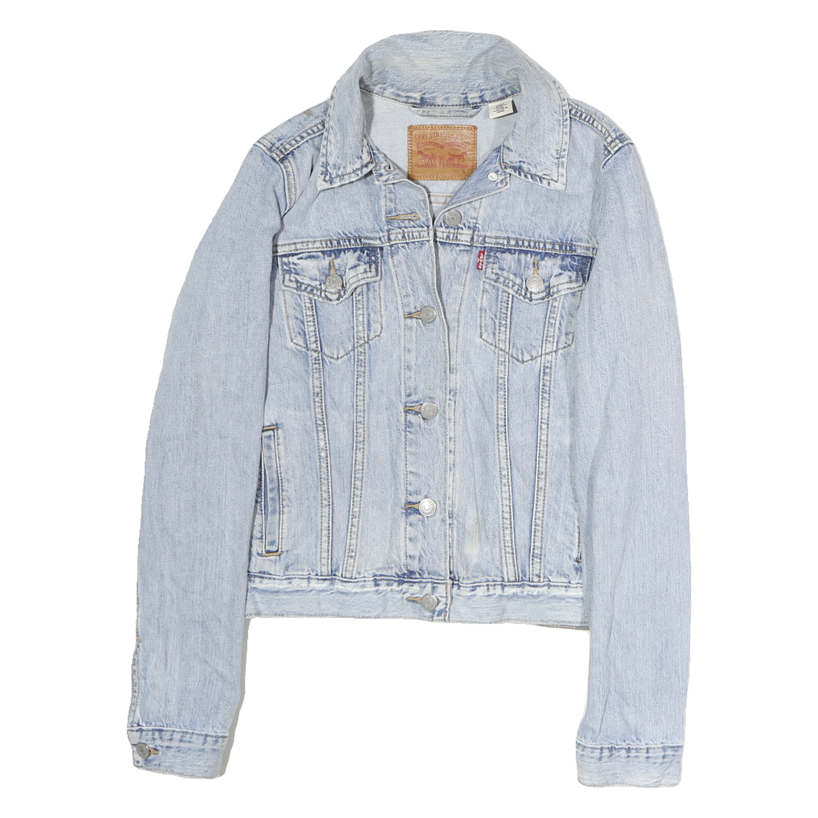 LEVI'S Womens Blue Denim Jacket S Cotton Button Closure Classic Fit