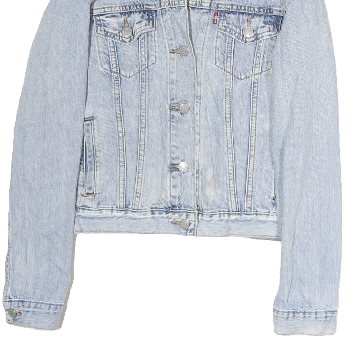 LEVI'S Womens Blue Denim Jacket S Cotton Button Closure Classic Fit