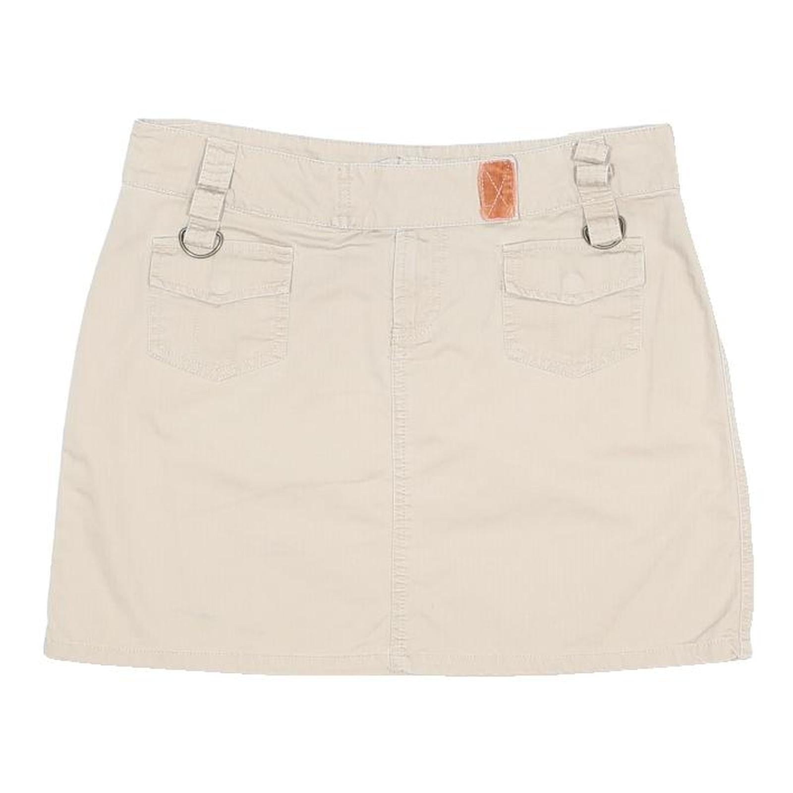 FREE PEOPLE Womens Beige Cotton Blend Mini Skirt Casual Everyday Wear M