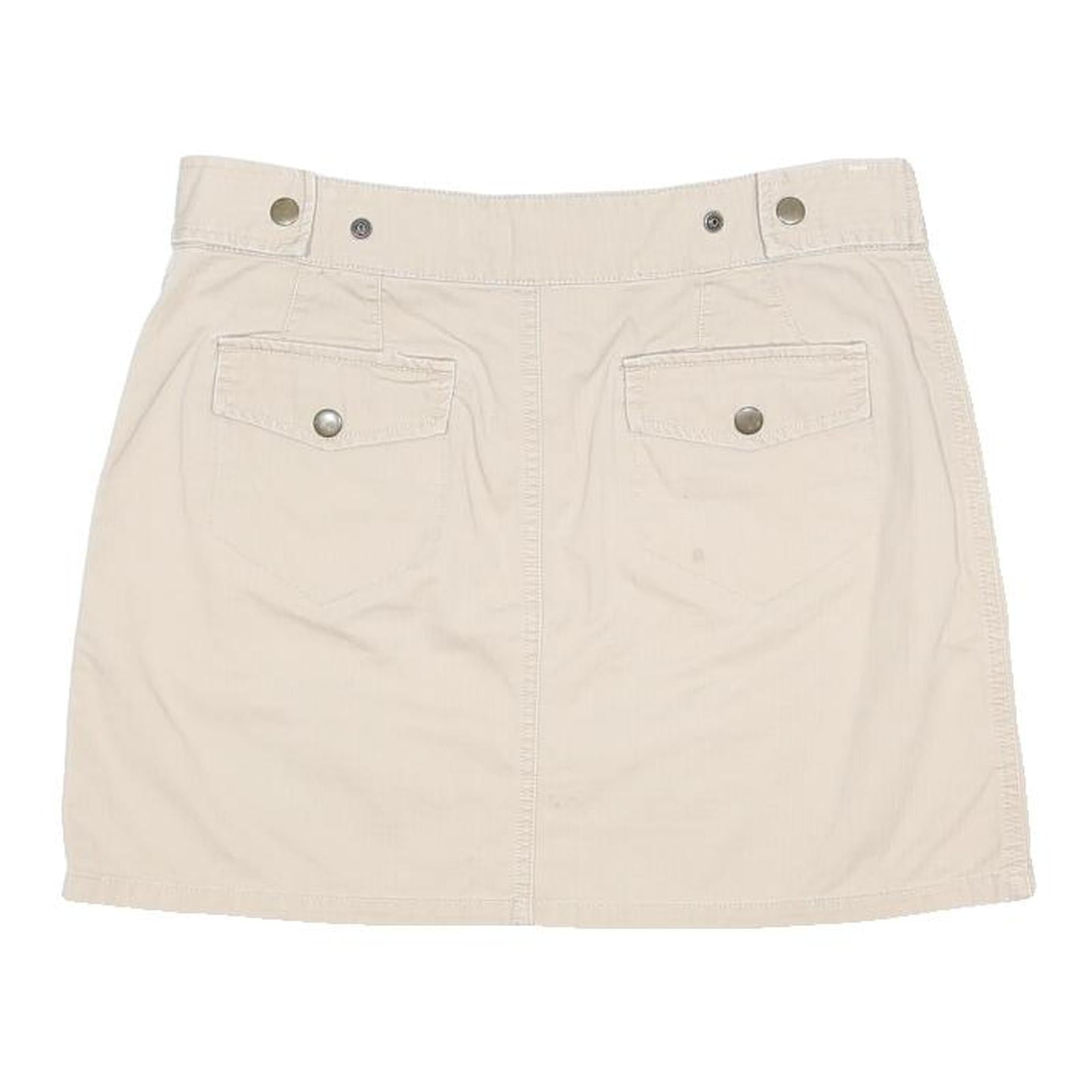 FREE PEOPLE Womens Beige Cotton Blend Mini Skirt Casual Everyday Wear M