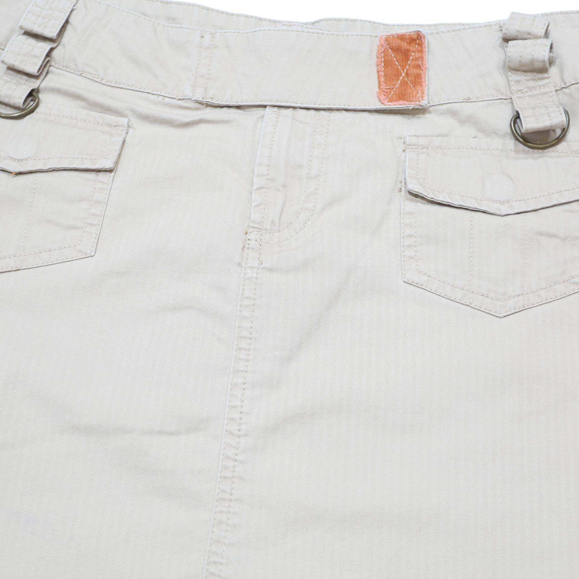 FREE PEOPLE Womens Beige Cotton Blend Mini Skirt Casual Everyday Wear M