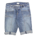 MOTO Womens Denim Blue Casual Shorts S W28 Classic Fit Lightweight Cotton Blend