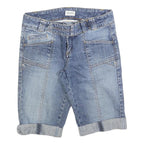 MOTO Womens Denim Blue Casual Shorts S W28 Classic Fit Lightweight Cotton Blend