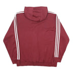 ADIDAS Mens Maroon & White Track Hooded Jacket XL Polyester Jersey Plain Zip