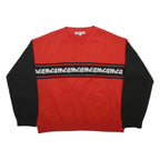 MCQ ALEXANDER MCQUEEN Mens Red & Black Patterned Jumper Crew Neck Basic Knit L