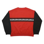 MCQ ALEXANDER MCQUEEN Mens Red & Black Patterned Jumper Crew Neck Basic Knit L