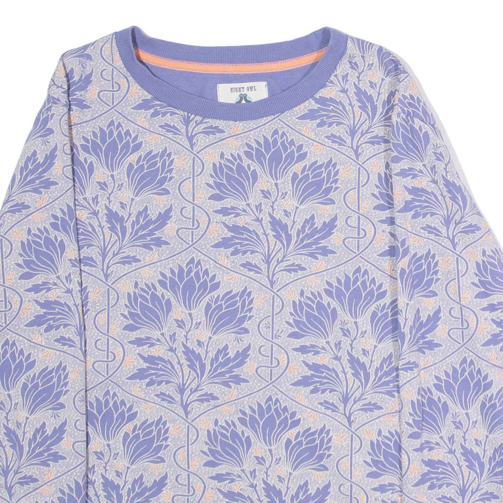 WHITE STUFF Night Owl Floral Womens Sweatshirt Blue Crew Neck S