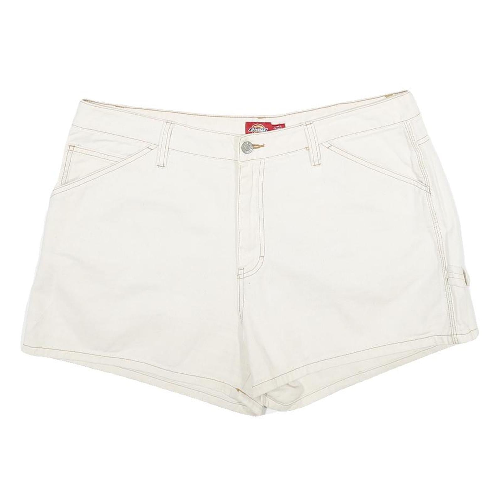DICKIES Womens Shorts White Casual Cotton XL W36 Workwear Utility