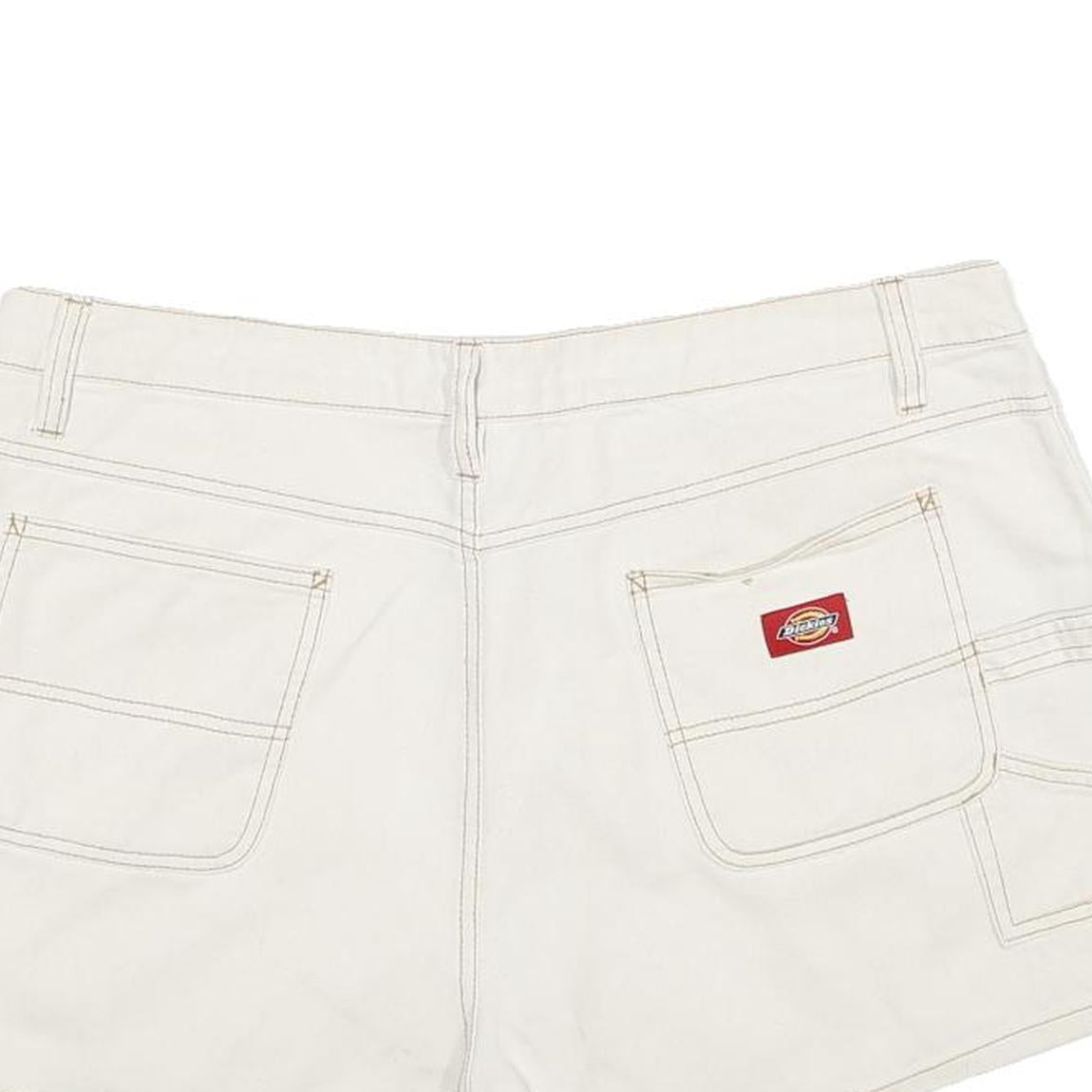 DICKIES Womens Shorts White Casual Cotton XL W36 Workwear Utility