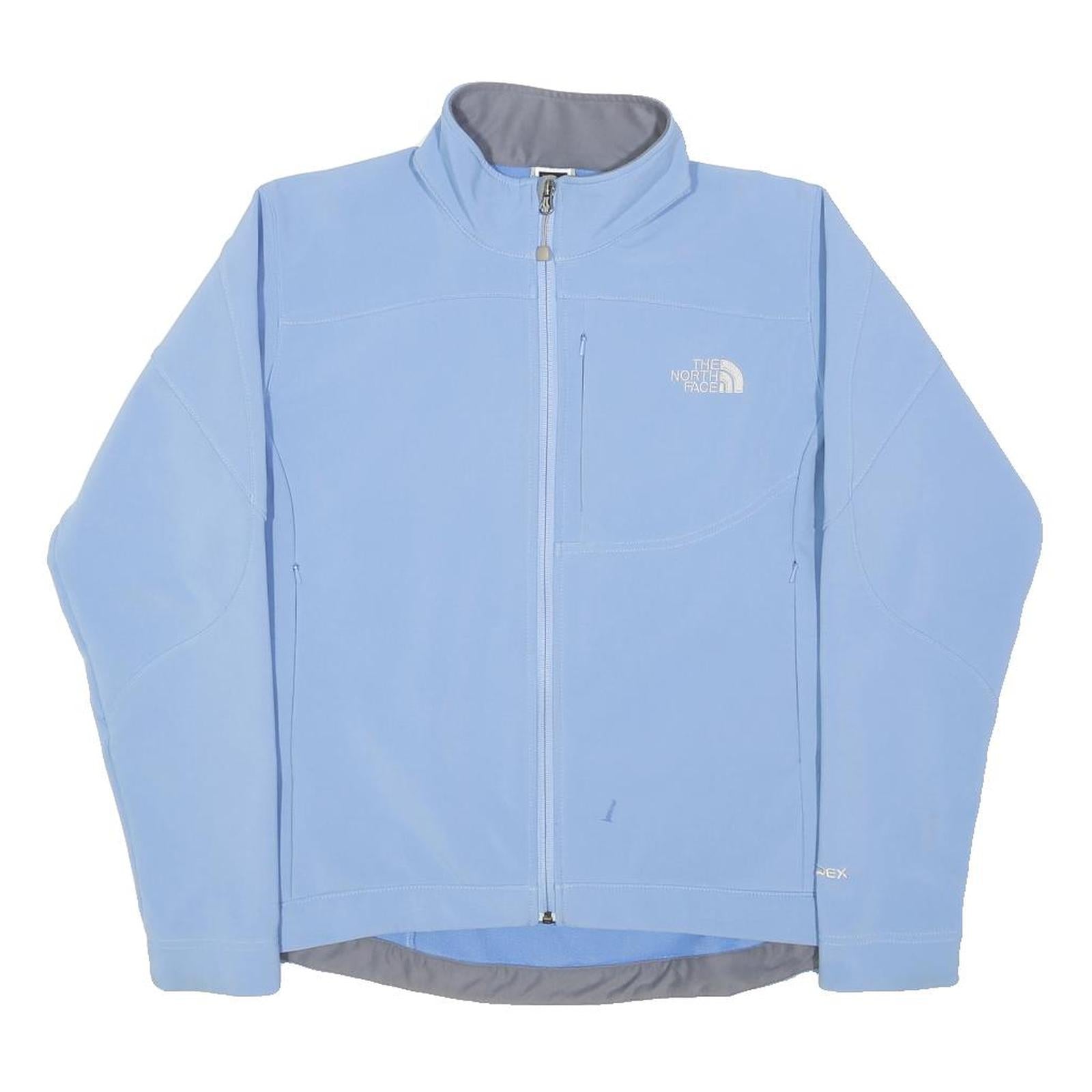 THE NORTH FACE Womens Blue Zip Jacket L Polyester Plain Outdoor Lightweight