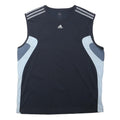 ADIDAS Mens Black & Grey Sleeveless Polyester Blend T-Shirt L Athletic