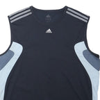 ADIDAS Mens Black & Grey Sleeveless Polyester Blend T-Shirt L Athletic