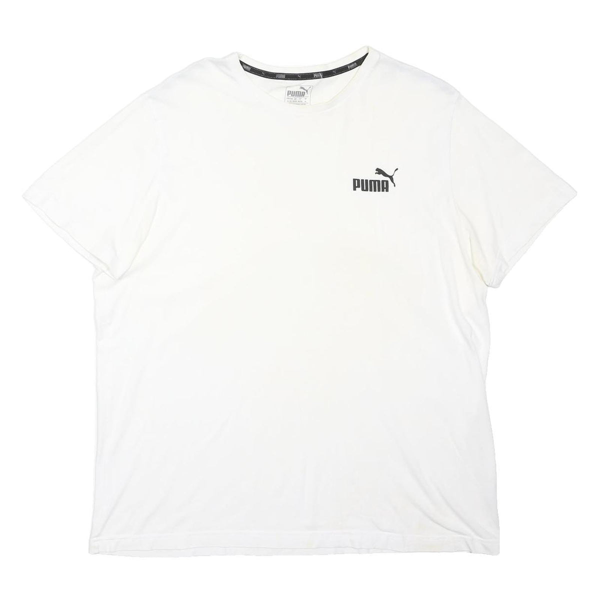 PUMA Mens White Graphic T-Shirt XL Short Sleeve Crew Neck Cotton Blend Casual