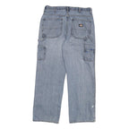 DICKIES Mens Relaxed Light Blue Denim Jeans W32 L28 Workwear Straight Fit Zip