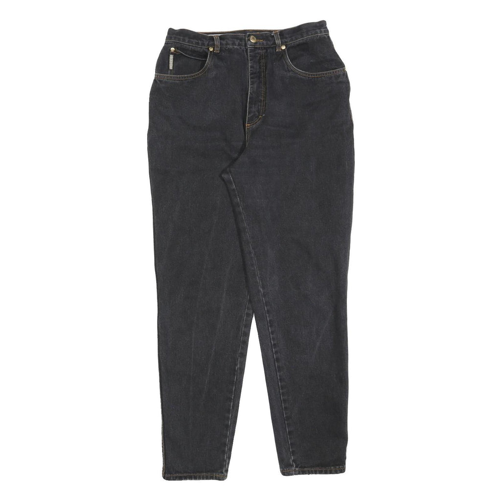 CERRUTI Womens Regular Black Denim Cotton Blend Jeans W30 L30 Classic Zip