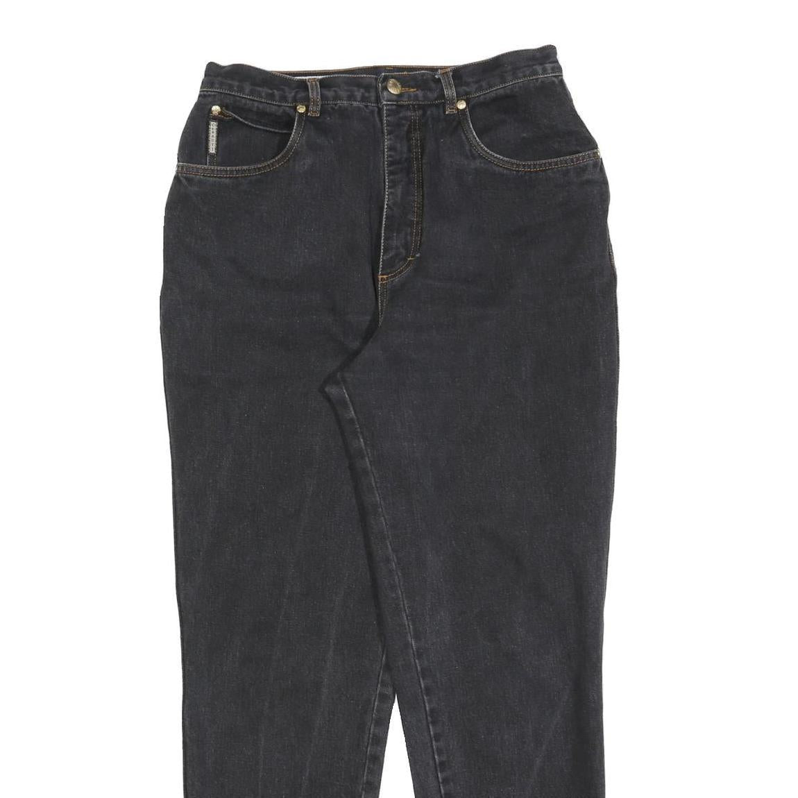 CERRUTI Womens Regular Black Denim Cotton Blend Jeans W30 L30 Classic Zip