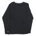 CHAMPION Mens Black & Grey Long Sleeve Crew Neck Graphic T-Shirt M Cotton Blend