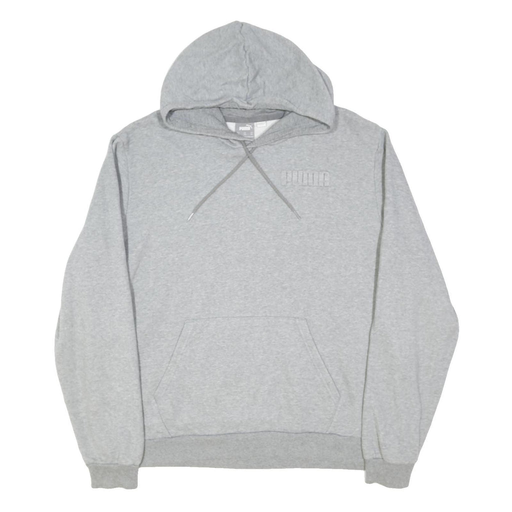 PUMA Mens Grey Hoodie 2XL Cotton Blend Pullover Hooded Jumper Casual