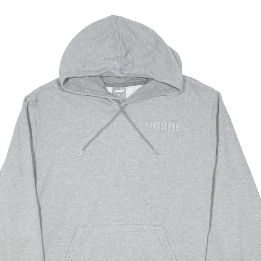 PUMA Mens Grey Hoodie 2XL Cotton Blend Pullover Hooded Jumper Casual