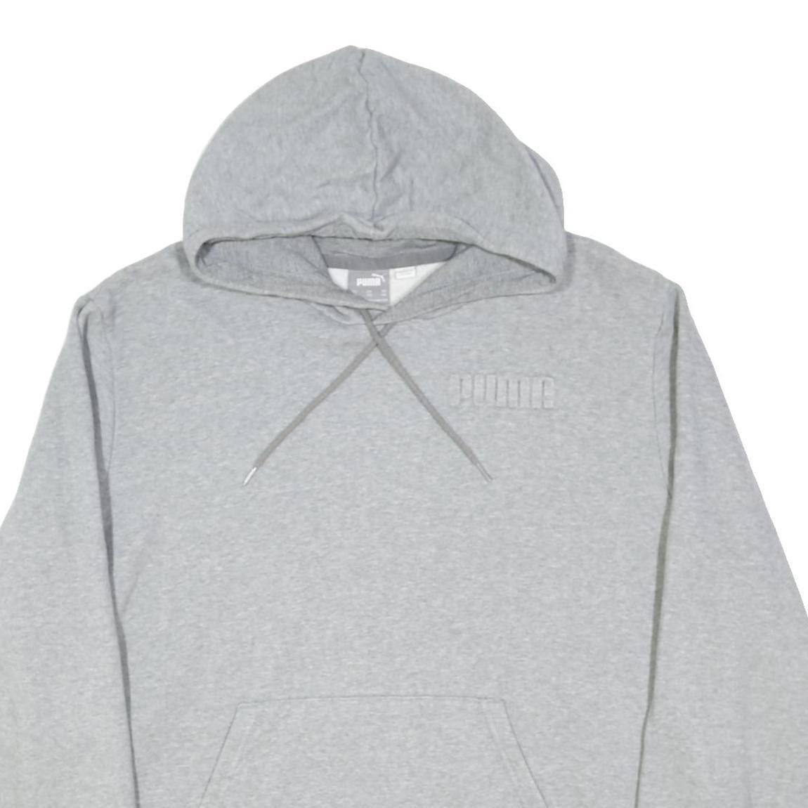 PUMA Mens Grey Hoodie 2XL Cotton Blend Pullover Hooded Jumper Casual