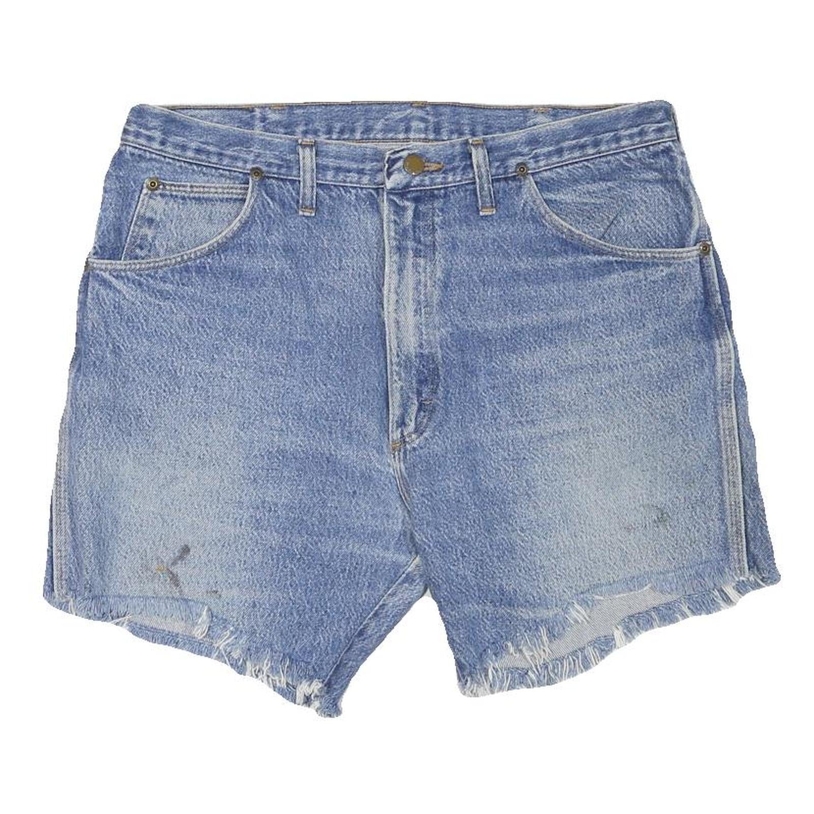 WRANGLER Womens Denim Blue Cut-Off Shorts XL W36 Casual Cotton Blend